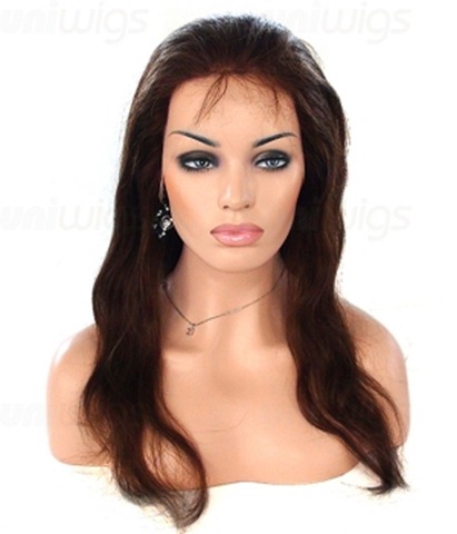 tyrina natural straight Indian remy human hair lace front wig
