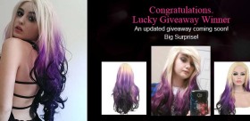 Congratulations for the Giveaway Winner-Purple Ombre Synthetic Wig