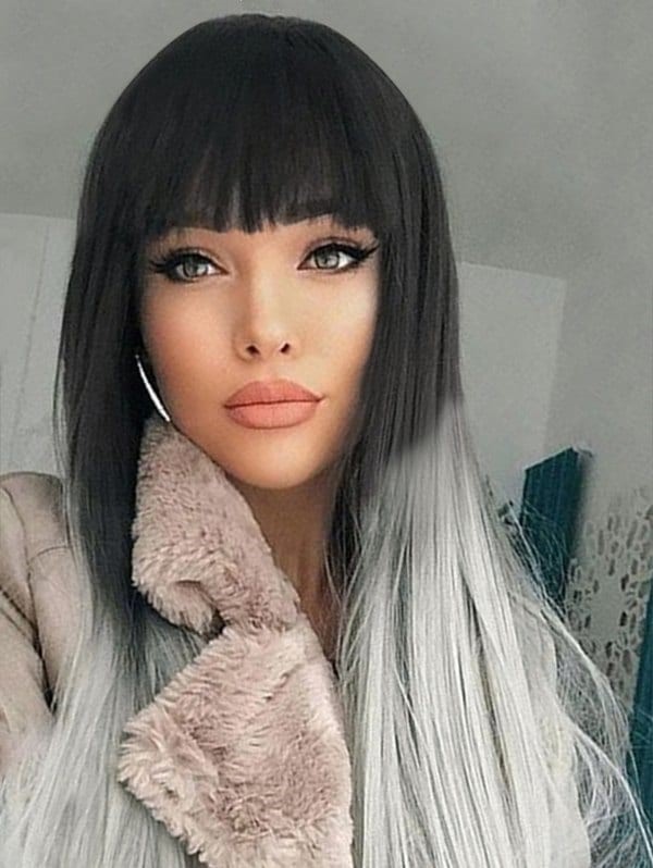 Ombre Straight wig with bangs