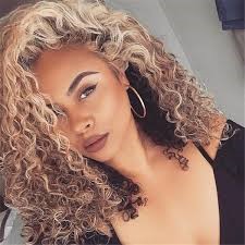 Ombre Curly Virgin human hair lace wig